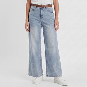 MOLLY BRACKEN 70’s Inspired Hippie Jean 30 Blue Wide Leg High Waist Retro Boho